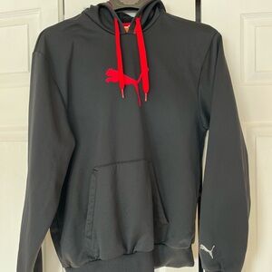 Puma Black Hoodie with Bold Red Details
